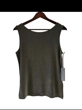 Chicos Travelers Essentials Reversible Tank Top Cypress Fern Green Size 1 M 8 10